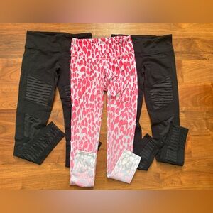 Lot of Three (3) Alo Leggings Moto Ambre
